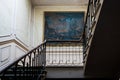Internal staircase of an abandoned house, Urbex In northern Italy. Urban exploration Royalty Free Stock Photo