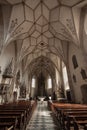 Internal view of the architecture of the church of Villandro in Val Isarco, Italy Royalty Free Stock Photo