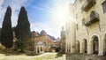 Internal view of Monastery at Holy Mount Athos Royalty Free Stock Photo