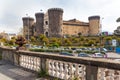 Castle Maschio Angioino view to Royal Palace Naples Italy