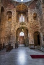 Internal view of the Stone Greek traditional Orthodox church in Christianoupoli