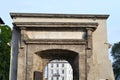 Internal view to ancient city gate Porta Romana of Milan inaugurated in 1596.