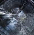 Internal view of a washing machine drum Royalty Free Stock Photo