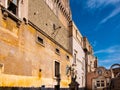 Internal walls and passage of Castel Sant`Angelo mausoleum - Castle of the Holy Angel in historic center of Rome in Italy