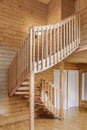 Internal wooden spiral staircase