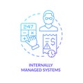 Internally managed systems blue gradient concept icon