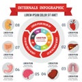 Internals infographic concept, flat style Royalty Free Stock Photo