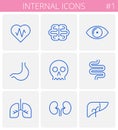 The internals vector outline icon set.