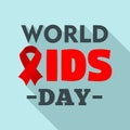 International aids day logo set, flat style