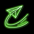 international aircraft free shipping neon glow icon illustration Royalty Free Stock Photo