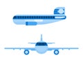 International airliner passenger plane. flat style