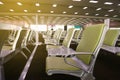 International airport and domestic airport interior building and empty passenger in low season.