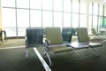 International airport and domestic airport interior building and empty passenger in low season.