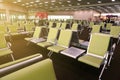 International airport and domestic airport interior building and empty passenger in low season.