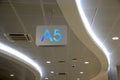 International Airport sign to Gates and baggage claims and toilette Royalty Free Stock Photo