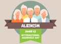 International albinism awareness day. Albinism chromosome.Genetic rare disorder.