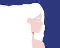 International albinism awareness day, 13 June. Illustration of albino woman for banner, poster or template. Woman white hair, lack Royalty Free Stock Photo