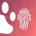 International Animal Rights Day. December 10. Holiday concept. Template for background, banner, card, poster with text