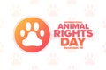 International Animal Rights Day. December 10. Holiday concept. Template for background, banner, card, poster with text