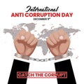 International anti corruption day background with hands handcuffed Royalty Free Stock Photo