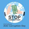 International Anti-Corruption Day  - vector Illustration Royalty Free Stock Photo