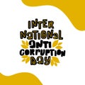 International anticorruption day vector stock illustration isolated Royalty Free Stock Photo