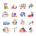 International Artists Day Flat Icons Royalty Free Stock Photo