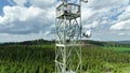 Meteorology station research science tower atmospheric drone aerial weather, measuring ozone O3, carbon methane CH4