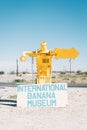 International Banana Museum sign, in Mortmar, on the Salton Sea in California