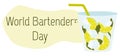 International Bartenders Day banner. 6 February. Template for background, card, poster. Vector Flat illustration. Alcohol cocktail