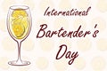 International Bartenders Day banner. 6 February. Template for background, card, poster. Vector illustration. Hugo spritz