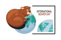 International Beaver Day background Royalty Free Stock Photo