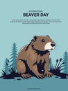 International Beaver Day background Royalty Free Stock Photo