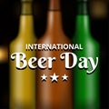 International Beer Day, on August. Cheers with clinking beer mugs conceptual.