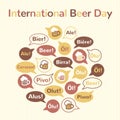 International Beer Day illustration, flat style design Royalty Free Stock Photo