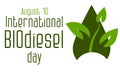 International Biodiesel Day. August 10. The concept of the holiday. Template for background, banner, postcard, poster