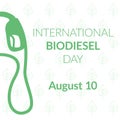 International biodiesel day. Fuel pump. Eco-friendly transport