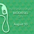 International biodiesel day. Fuel pump. Eco-friendly transport. Corn field