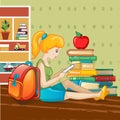 International book day concept background, cartoon style