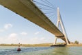 International Bridge, linking Portugal and Spain over the Guadiana River Royalty Free Stock Photo