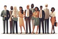 International business man and woman team. Group of office workers people standing together teamwork concept Royalty Free Stock Photo