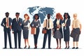 International business man and woman team. Group of office workers people standing together teamwork concept Royalty Free Stock Photo