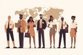 International business man and woman team. Group of office workers people standing together teamwork concept Royalty Free Stock Photo