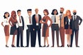 International business man and woman team. Group of office workers people standing together teamwork concept Royalty Free Stock Photo