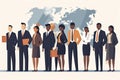 International business man and woman team. Group of office workers people standing together teamwork concept Royalty Free Stock Photo