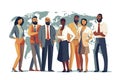 International business man and woman team. Group of office workers people standing together teamwork concept Royalty Free Stock Photo