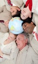 International business people lying on the floor Royalty Free Stock Photo