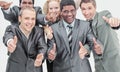 International business team showing thumbs up. the concept of t Royalty Free Stock Photo