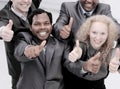 International business team showing thumbs up. the concept of t Royalty Free Stock Photo