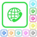 International call vivid colored flat icons icons